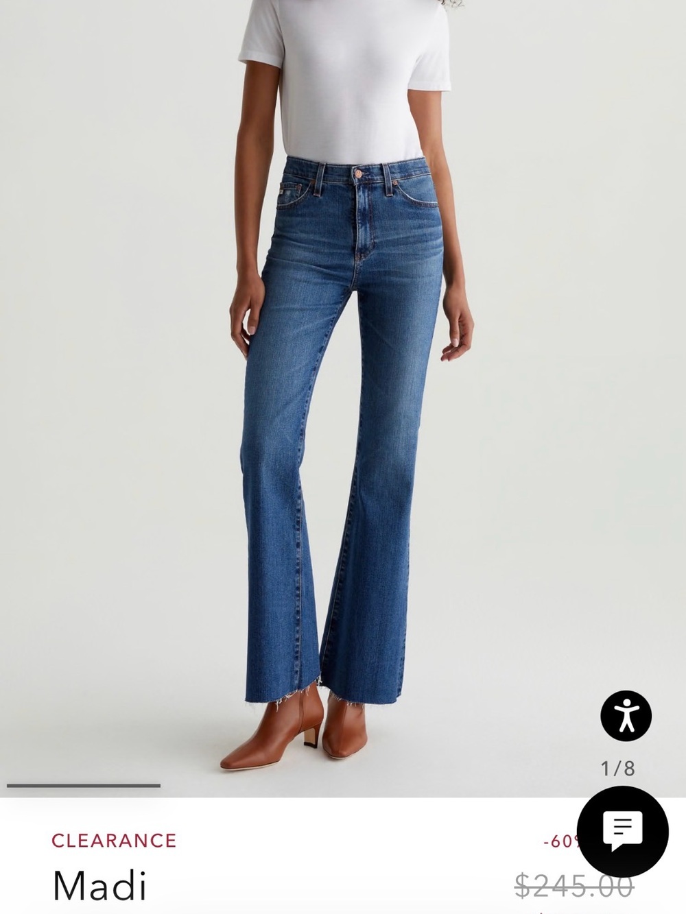 Ag Adriano Goldschmied Madi High-Rise Flare Jeans — Medium Blue